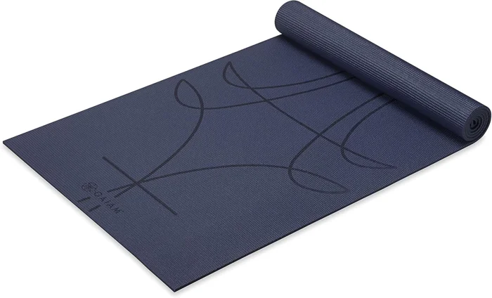 Gaiam Premium 6 mm print yoga mat, rolled