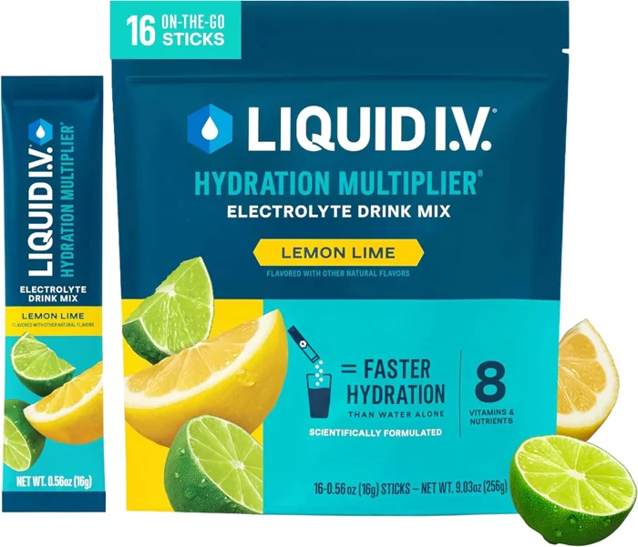 Liquid I.V. Hydration Multiplier electrolyte drink mix, Lemon Lime, 16-stick box