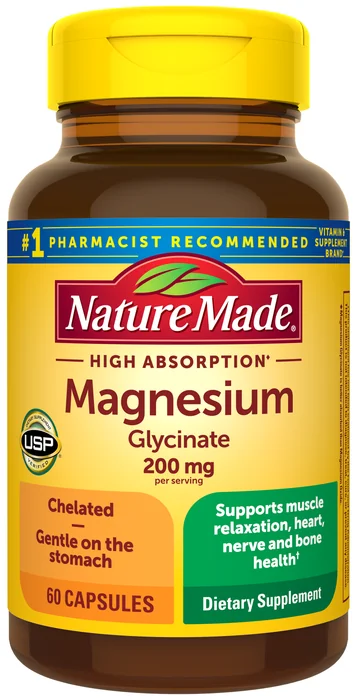 Nature Made Magnesium Glycinate 200 mg capsules, 60-count bottle